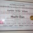 Picture of Hachi-Dan Certificate Presented to Wille Garfield Wilson